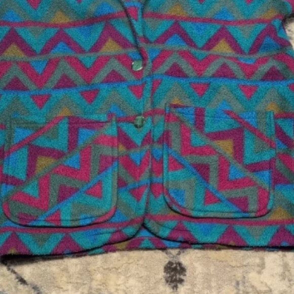 Vintage Pasta Bold Geometric Blazer Jacket – 80s/90s M - Picture 2 of 3